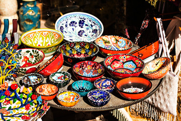 Souvenir  ceramic  for sale at Jerusalem's Old Town market.