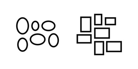 vector illustration of picture frames isolated icons set