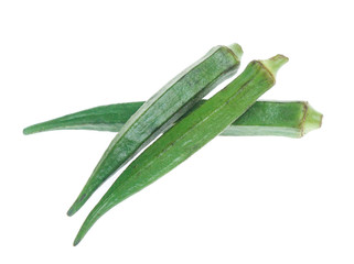 okra isolated on white background