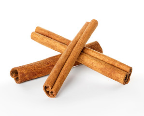 Cinnamon isolated on white background. Classic style.