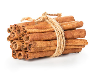 Cinnamon isolated on white background. Classic style.