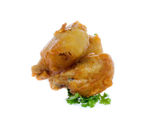 fried leg chicken isolated