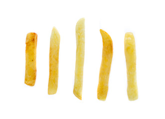 french fries on a white background