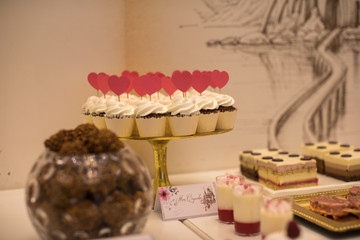 delicious candy bar with various sweets