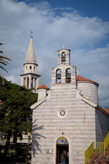 Church in Budva, city located on the coast of the Adriatic Sea in Montenegro, Europe.