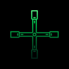 cross wrench nolan icon. Simple thin line, outline vector of motor sports icons for ui and ux, website or mobile application