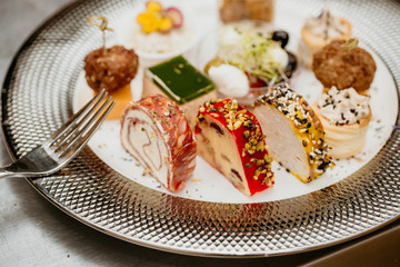 plate with delicious food