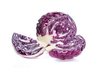 red cabbage isolated on white