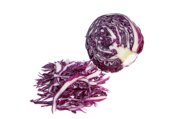 red cabbage isolated on white