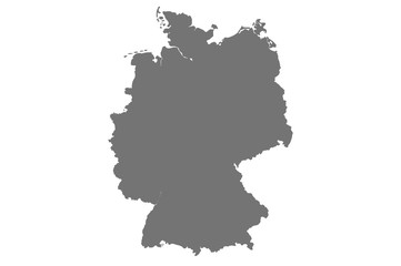 Map of Germany with isolated on white background