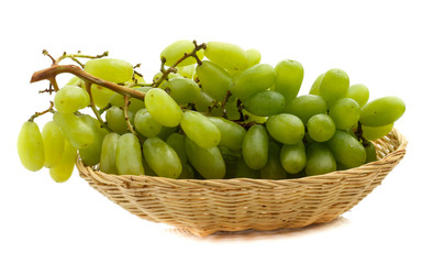 Green grape isolated on white background