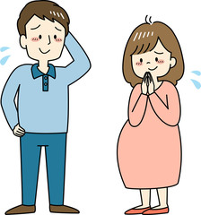 妊娠中に喧嘩をして仲直りをする夫婦