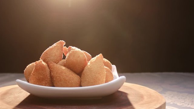 A traditional food in Brazil called Coxinha. Stuffed with chicken