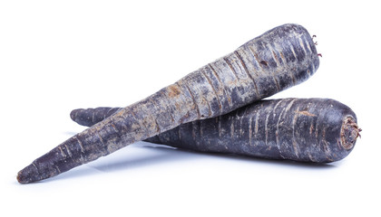 clipping path purple carrot isolated on white background