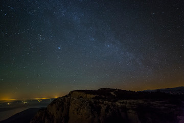 Winter milky way in Serra Del Montsec, Lleida, Spain