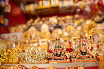 Fototapeta na wymiar Bunch of Sri venkateswara Swami idols