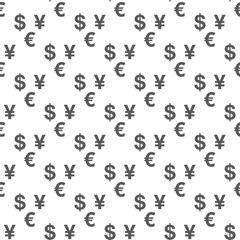 Currency exchange money seamless pattern. Stock vector illustration