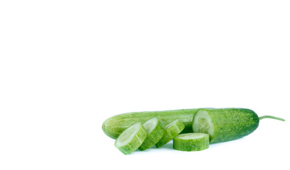 copy space Cucumber isolated on white background