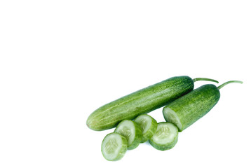 copy space Cucumber isolated on white background