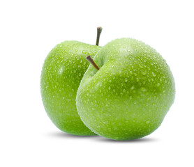 green apple fruit isolated on white background