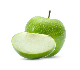 green apple fruit isolated on white background