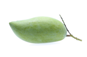 green mango on white background