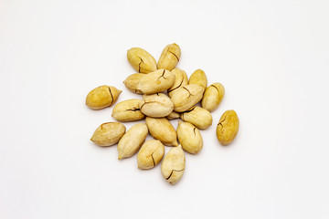 Ripe pecan isolated on white background