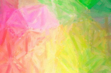 Abstract illustration of green, pink, red, yellow Bristle Brush Oil Paint background