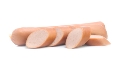 Frankfurter sausage isolated on white background