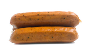 Frankfurter sausage isolated on white background