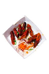 Indian food on a white background, photo for menu