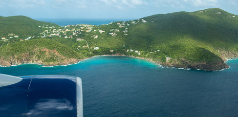 Flying over the Virgin Island