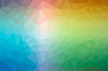 Illustration of abstract Blue, Yellow And Green horizontal low poly background. Beautiful polygon design pattern.
