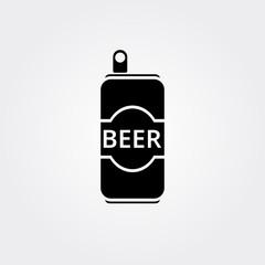 Beer can icon. Pub and bar, alcohol symbol. logo. Stock - Vector illustration.