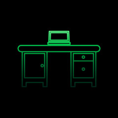computer table nolan icon. Simple thin line, outline vector of Furniture icons for ui and ux, website or mobile application