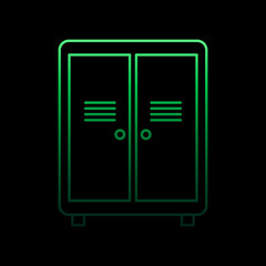 iron locker in the locker room nolan icon. Simple thin line, outline vector of Furniture icons for ui and ux, website or mobile application