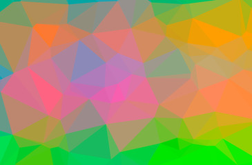 Illustration of abstract Green, Orange horizontal low poly background. Beautiful polygon design pattern.