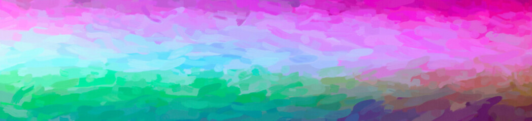 Fototapeta na wymiar Abstract illustration of green, pink, purple Impressionist Impasto background