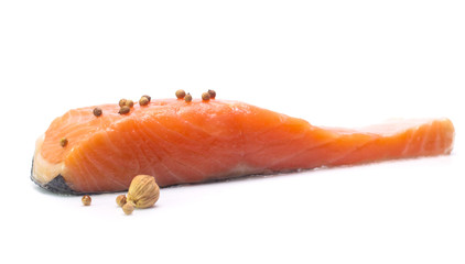 salmon  isolated on white background