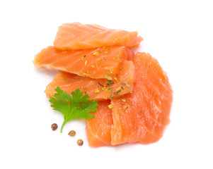salmon  isolated on white background
