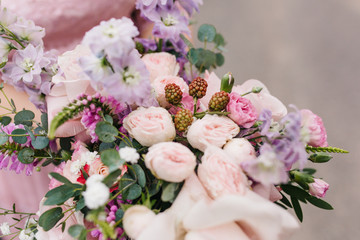 bouquet of pink flowers