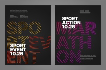Poster layout design with abstract dynamic lines for sport event, invitation, awards or championship. Sport background.