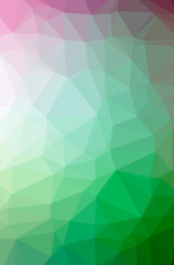 Illustration of abstract Green vertical low poly background. Beautiful polygon design pattern.