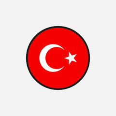 Turkey circle flag graphic element Illustration template design
