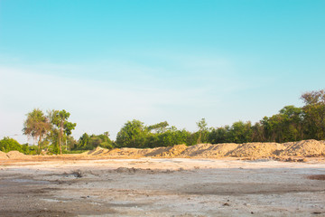 The Construction clay for construction in working area