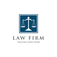 Law And Attorney Logo Design Template. Scale of Justice Symbol.