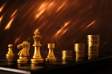 Image of chess game. Business, competition, strategy, leadership and success concept