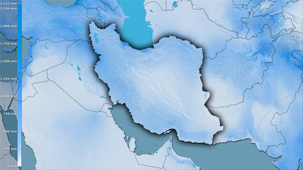 Iran, annual precipitation - dark glow