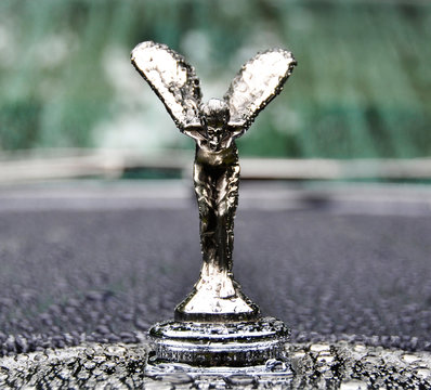 LONDON, UK - CIRCA SEPTEMBER 2011: The Spirit of Ecstasy, mascot of Rolls-Royce. The Spirit of Ecstasy is also called the Flying Lady or the Silver Lady.