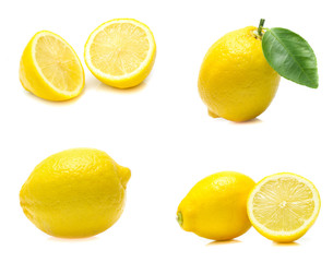 lemon isolated on white background (set  mix   collection)